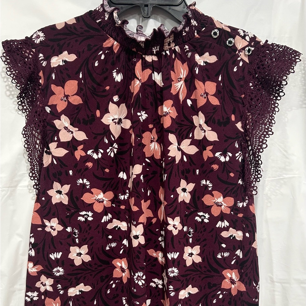 XL maroon floral top